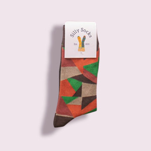 Brown Graphic printed Men's Formal Socks- Silly Socks